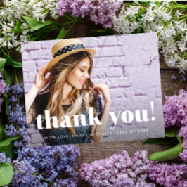 タイポグラフィお洒落卒業ありがとう写真 ポストカード