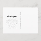 タイポグラフィお洒落卒業ありがとう写真 ポストカード (裏面)