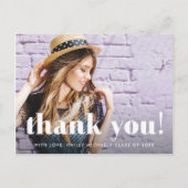 タイポグラフィお洒落卒業ありがとう写真 ポストカード (正面)