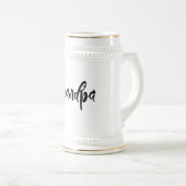 タイポグラフィかわいいハートおじいちゃん ビールジョッキ (正面右)