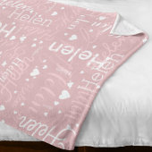 タイポグラフィでバラ名とハートを繰り返し フリースブランケット