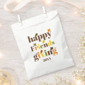 タイポグラフィとカラフル紅葉のフレンドシップ フェイバーバッグ (クリップ留めされた状態)