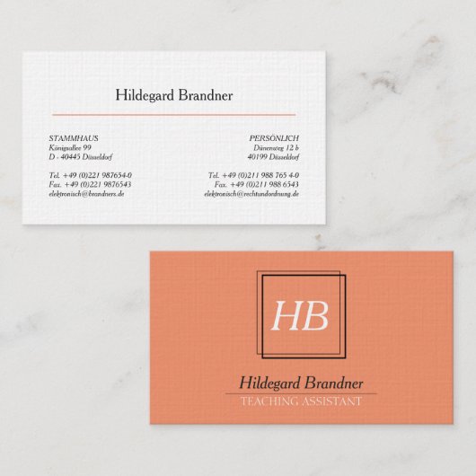 タイポグラフィとサーモン 名刺 (正面/裏面)