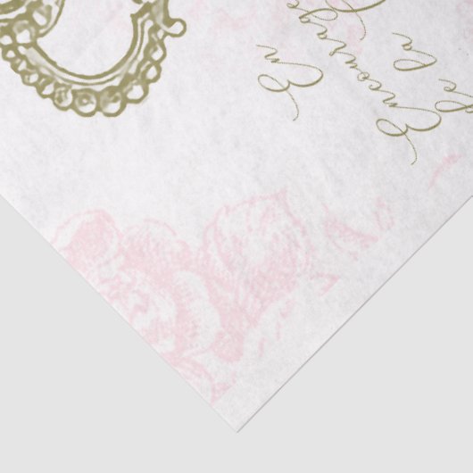 タイポグラフィとフランスのバラクラウン金ゴールドデコページ 薄葉紙 (詳細)