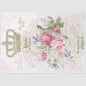 タイポグラフィとフランスのバラクラウン金ゴールドデコページ 薄葉紙 (正面)