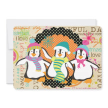 タイポグラフィとペンギンズクリスマスホリデー