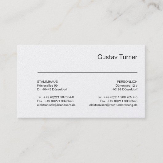 タイポグラフィとホワイト 名刺 (正面)