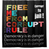 タイポグラフィと文字 シャワーカーテン (正面)