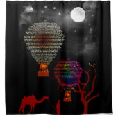 タイポグラフィと文字 シャワーカーテン (正面)