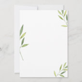 タイポグラフィと緑の水色の葉 サンキューカード (裏面)