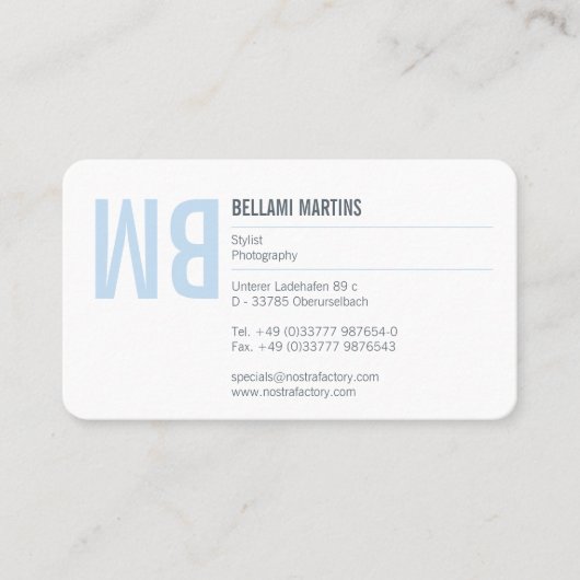 タイポグラフィと色 名刺 (正面)