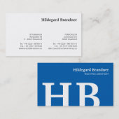 タイポグラフィと青 名刺 (正面/裏面)