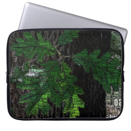 タイポグラフィによって埋め込まれる単語の雲の木の葉の吠え声 ラップトップスリーブ