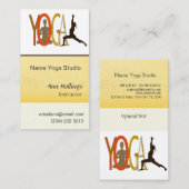 タイポグラフィのはす戦士のヨガのインストラクター及びコーチ 名刺 (正面/裏面)