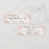 タイポグラフィのばら色の金ゴールドのグリッターの大理石のアポイントメント スキニー名刺 (正面/裏面)