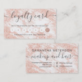 タイポグラフィのばら色の金ゴールドのグリッターの白の大理石 ロイヤリティカード (正面/裏面)