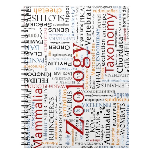 タイポグラフィのほ乳類 ノートブック (正面)