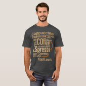 タイポグラフィのコーヒーカップデザイン ギフト Tシャツ (正面フル)