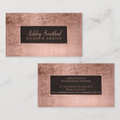 タイポグラフィのシンプルなのどのばら色の金ゴールドホイルの化粧 名刺 (正面/裏面)