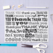 タイポグラフィのティッシュペーパーありがとう 薄葉紙 (クラフト)