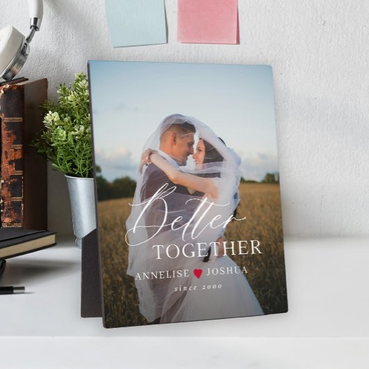 タイポグラフィのパーソナライズされたカップル写真 フォトプラーク