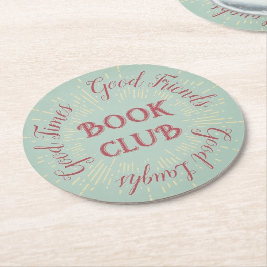 タイポグラフィのブッククラブ ラウンドペーパーコースター (アングル)