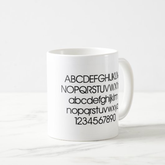 タイポグラフィのマグのアルファベット-アバンギャルド コーヒーマグカップ (正面右)