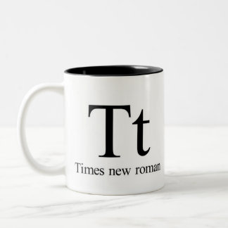 タイポグラフィのマグのアルファベット- Times New Roman ツートーンマグカップ