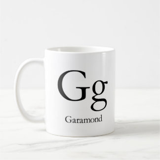 タイポグラフィのマグ- Garamondのアルファベット コーヒーマグカップ