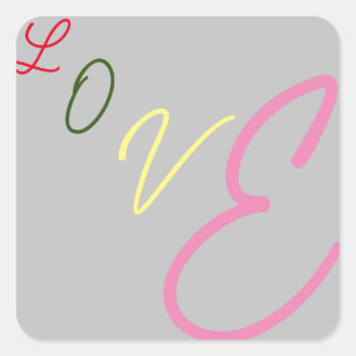 タイポグラフィのラブステッカー スクエアシール