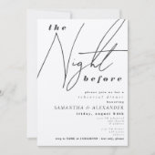 タイポグラフィのリハ結婚ーサルディナー前の夜 招待状 (正面)