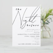 タイポグラフィのリハ結婚ーサルディナー前の夜 招待状 (スタンド正面)