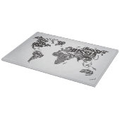 タイポグラフィの世界地図 カッティングボード (角)