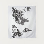 タイポグラフィの世界地図 タペストリー (正面)