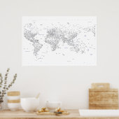 タイポグラフィの世界地図 ポスター (キッチン)