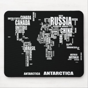 タイポグラフィの世界地図 マウスパッド