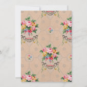 タイポグラフィの女の赤ちゃんの誕生の発表の写真カード 案内状 (裏面)