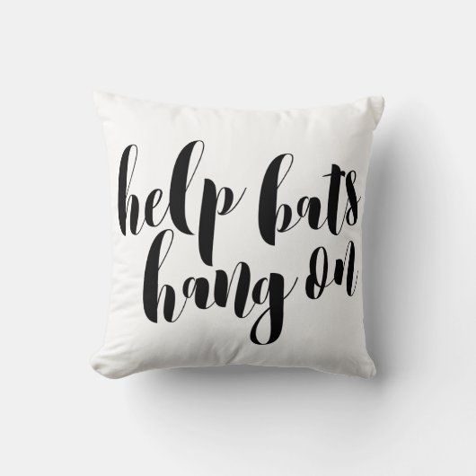 タイポグラフィの枕「の」の助けこうもりこつ クッション (正面)