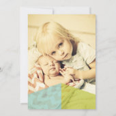 タイポグラフィの男の赤ちゃんの誕生の発表の写真カード 案内状 (裏面)