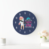 タイポグラフィの皮下注射針を言っているおもしろいなナース ラージ壁時計 (ホーム)