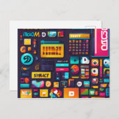 タイポグラフィの移動:衣服 ポストカード (正面/裏面)