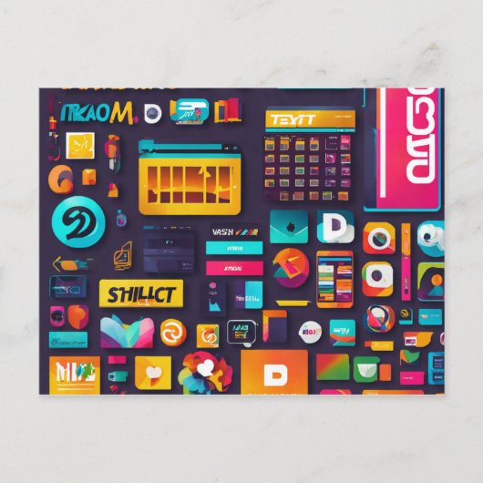 タイポグラフィの移動:衣服 ポストカード (正面)