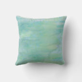 タイポグラフィの緑パステル調の水彩画の背景 クッション (裏面)