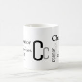 タイポグラフィの署名のデザインを個人化して下さい コーヒーマグカップ (中央)