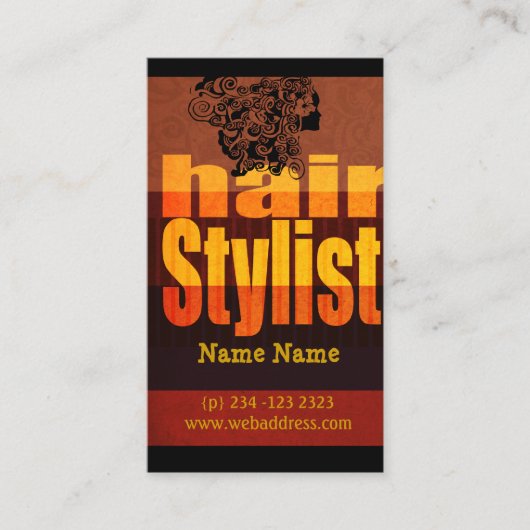 タイポグラフィの美容師のサロン 予約カード (正面)