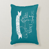 タイポグラフィの装飾用クッション-ティール(緑がかった色) --を"とにかく"歌って下さい アクセントクッション (正面(垂直))