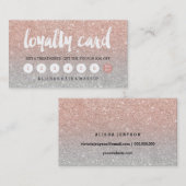 タイポグラフィの赤面のばら色の金ゴールドの銀のロイヤリティカード ロイヤリティカード (正面/裏面)