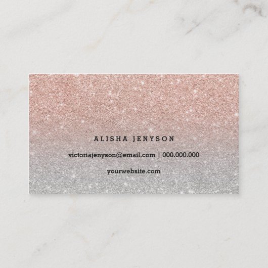 タイポグラフィの赤面のばら色の金ゴールドの銀のロイヤリティカード ロイヤリティカード (裏面)