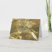 タイポグラフィの金ゴールドのグリッターを結婚するお祝い カード (裏面)