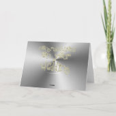 タイポグラフィの金ゴールドの銀を結婚するお祝い カード (裏面)